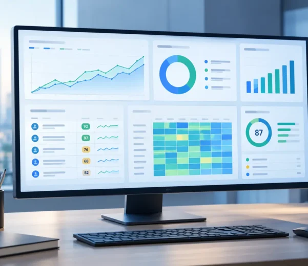 AI-powered business intelligence lead generation - AI business intelligence dashboard visualizing lead generation metrics
