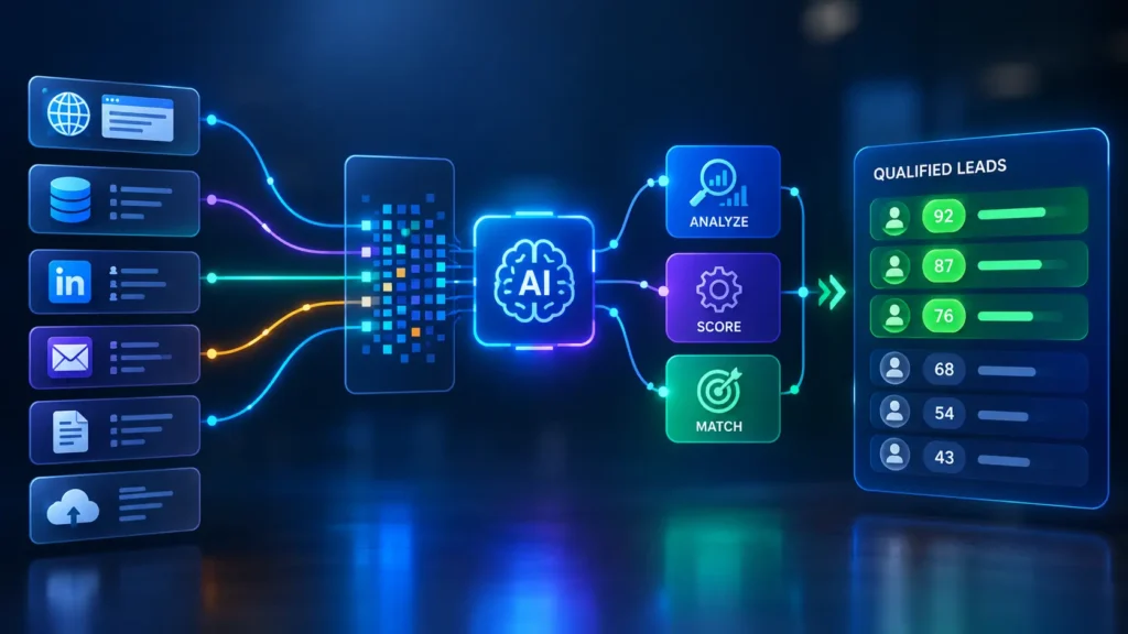 Data pipeline turning raw data into qualified leads