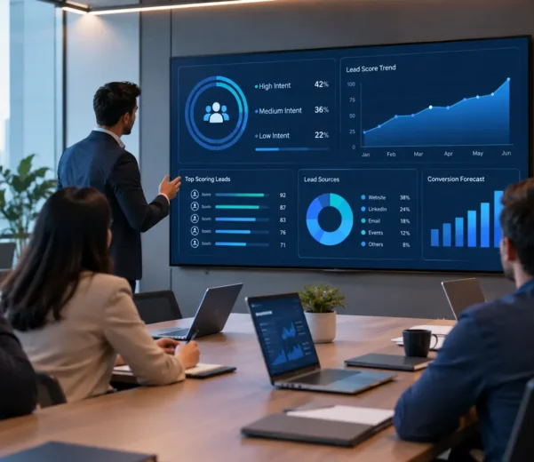 AI-powered lead scoring dashboard used by B2B sales team