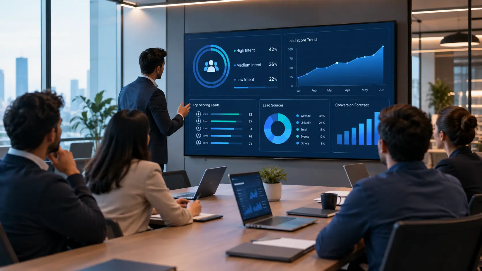 AI-powered lead scoring dashboard used by B2B sales team