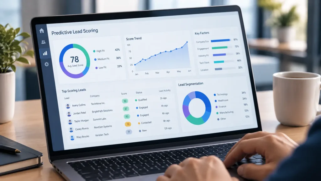 Predictive lead scoring model interface