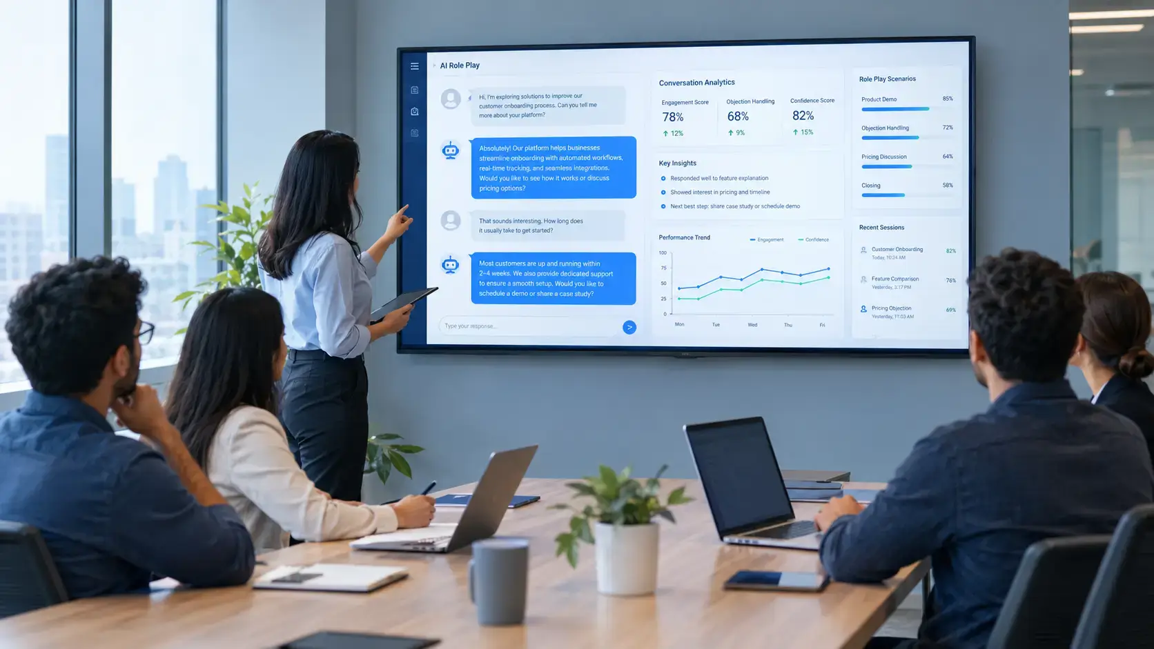 AI roleplay sales training interface boosting lead qualification